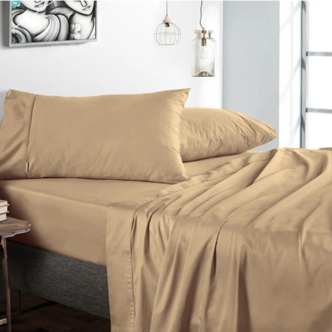 100% Cotton King bedsheet with 2 pillow covers - Grey Orange - Image 2