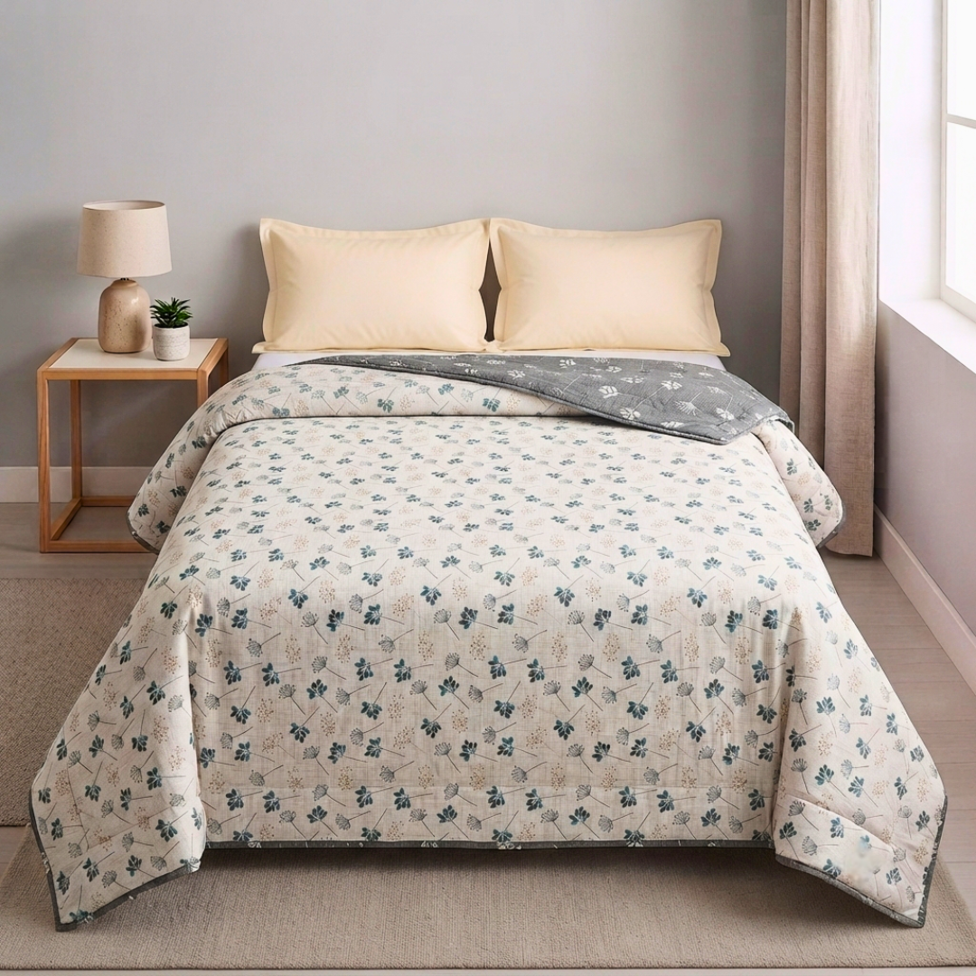 100% Cotton Reversible AC Dohar Double bed - Sage Blossom