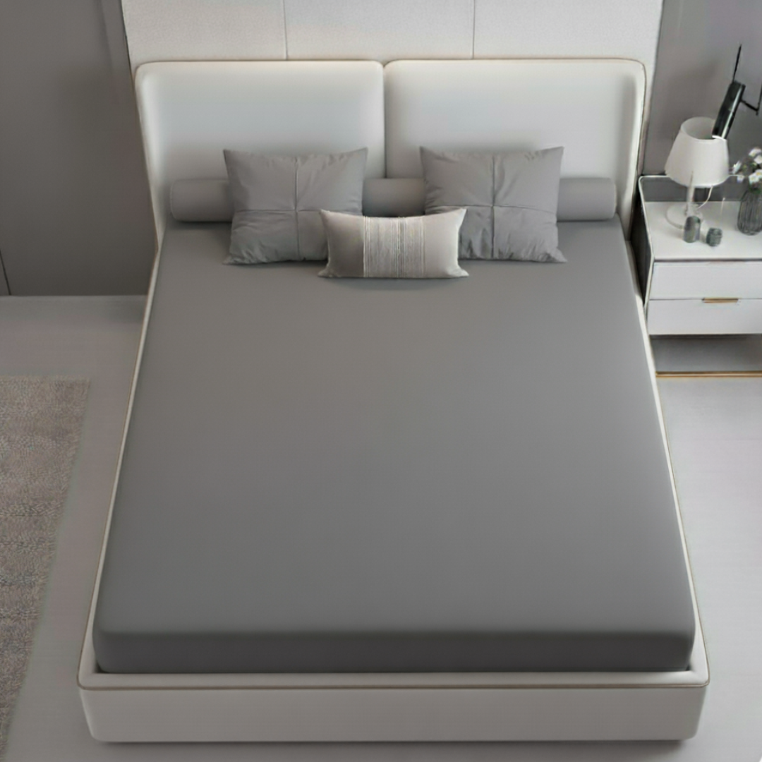 Terry Cotton Waterproof Mattress Protector - Grey