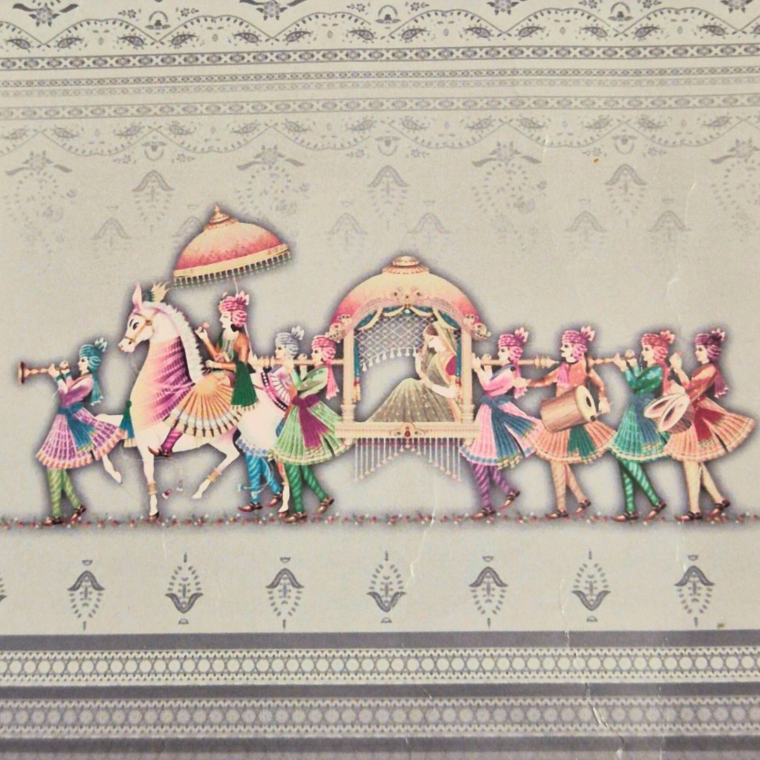 100%Cotton King bedsheet with 2 pillow covers - Indian Marriage - Image 2