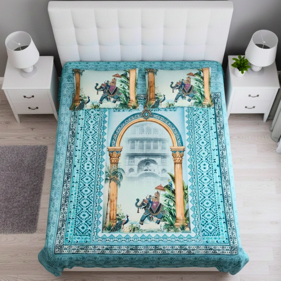 100% Cotton King bedsheet with 2 pillow covers - Royal Charm - Image 2