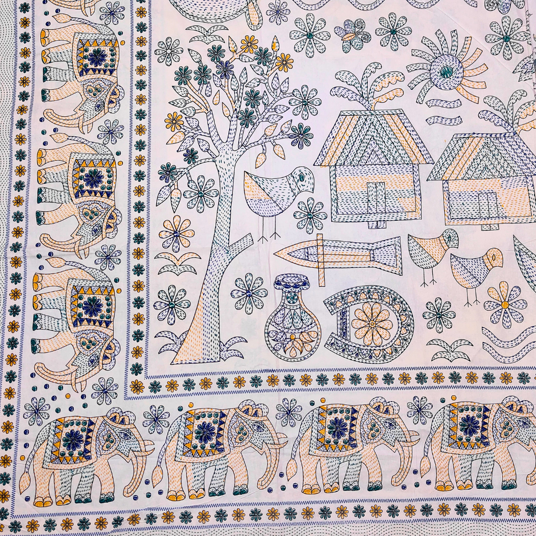 100% Cotton Double bedsheet with 2 pillow covers - Village Whispers - Image 3