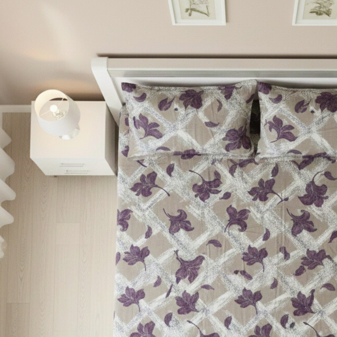 100% Cotton King bedsheet with 2 pillow covers - Falling Petals - Image 2