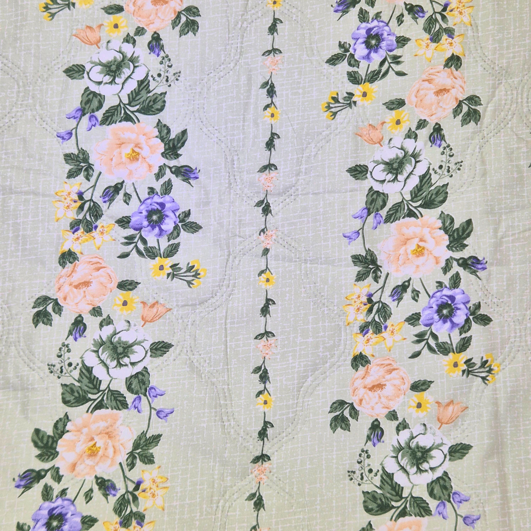 Microfiber Reversible All season Comforter Double bed - Green Florals - Image 2