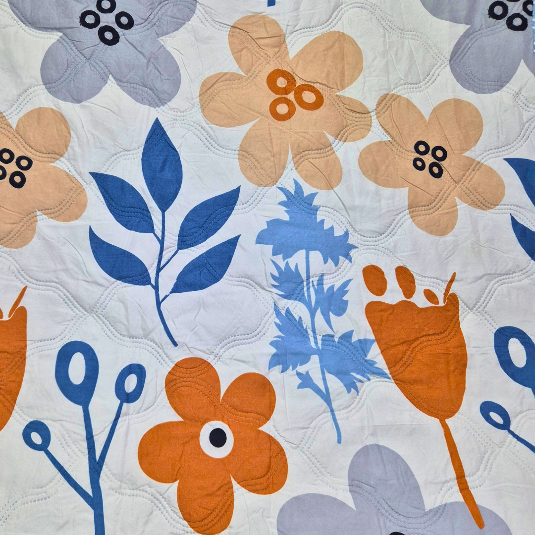 Microfiber Reversible All season Comforter Double bed - Blue Florals - Image 2