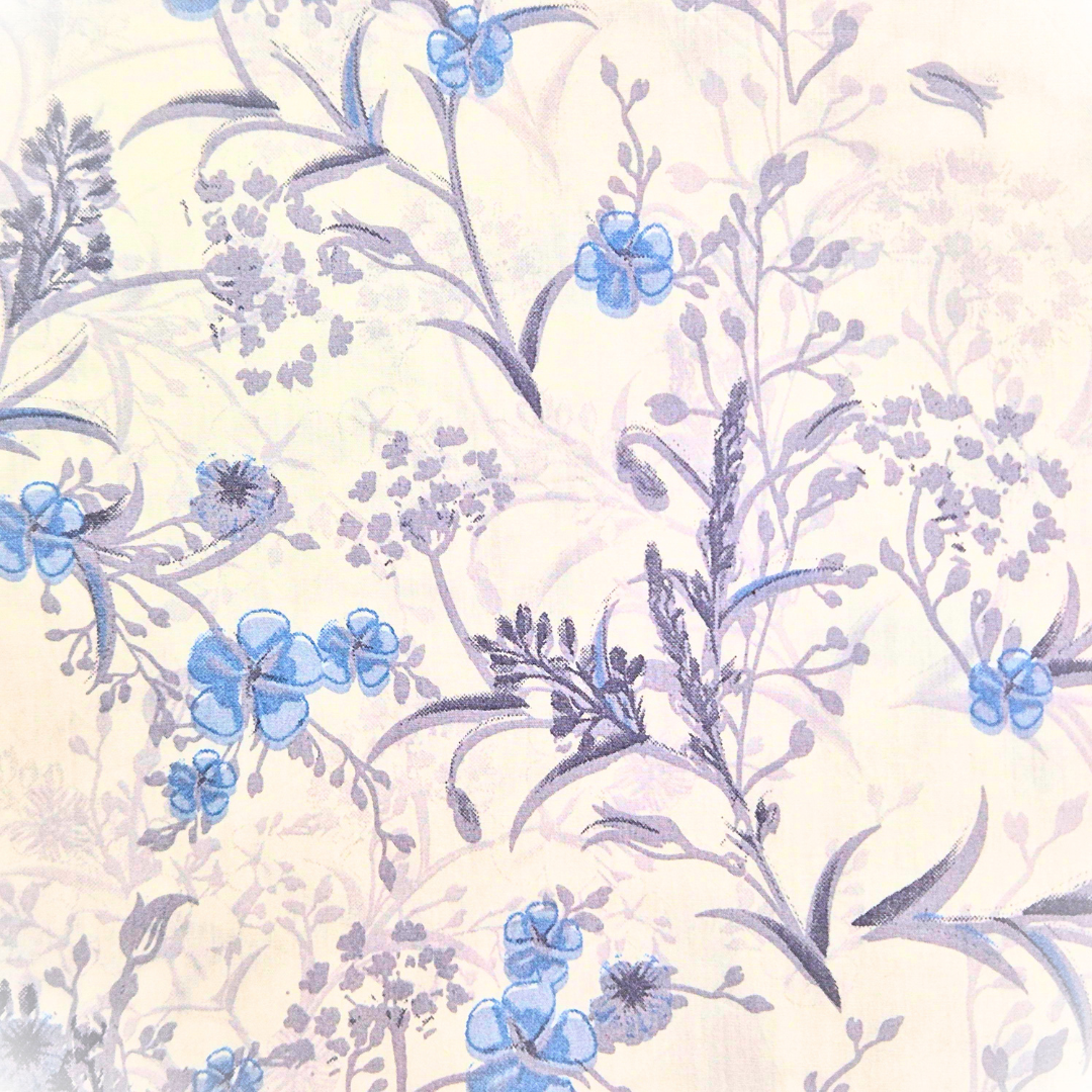 100% Cotton King bedsheet with 2 pillow covers - Floral Blues - Image 4