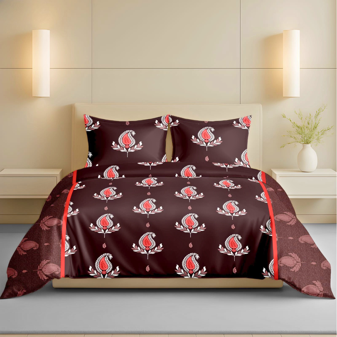 100% Cotton Super King bedsheet with 2 pillow covers - Royal Buti