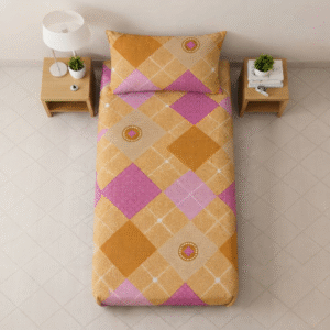 Bajaj Cotton Single Bed bedsheet Pair with pillow covers - Sunset Diamonds