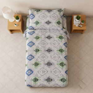 Bajaj Cotton Single Bed bedsheet Pair with pillow covers - Azure Mosaic