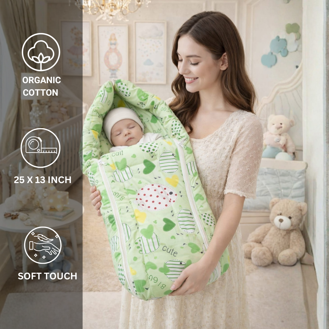 Organic Cotton Baby Carrier - Green - Image 2