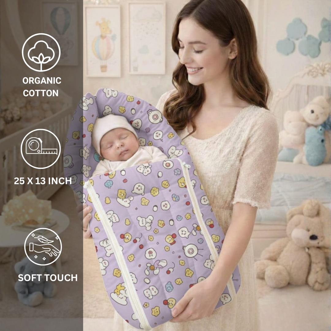 Organic Cotton Baby Carrier - Purple - Image 2