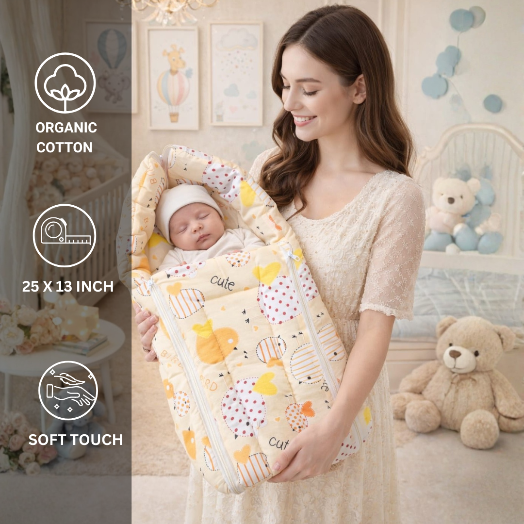 Organic Cotton Baby Carrier - Creamy Orange - Image 2