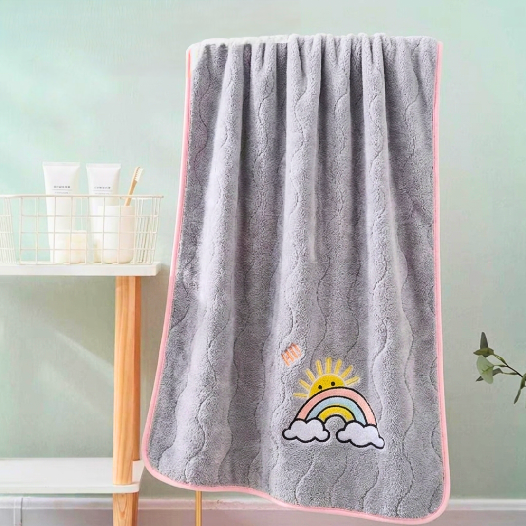 Premium Kids Bath Towel | Quick Drying - Monsoon Rainbow - Image 3