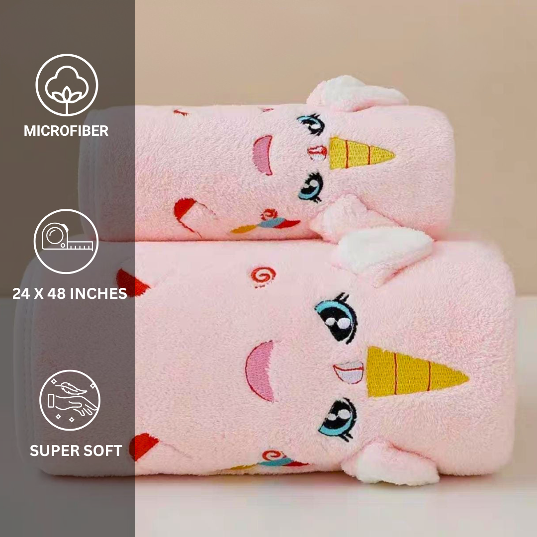 Premium Kids Bath Towel | Quick Drying - Unicorn - Image 4