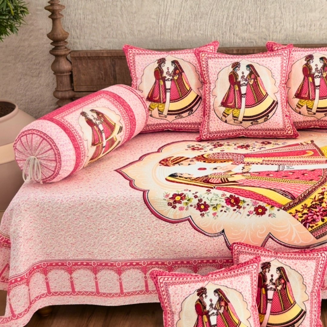 Pure Cotton Diwan Set of 6 (1+2+3) - Royal Charm - Image 2