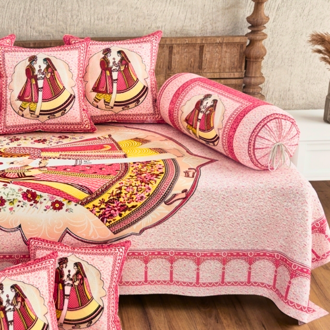 Pure Cotton Diwan Set of 6 (1+2+3) - Royal Charm - Image 3