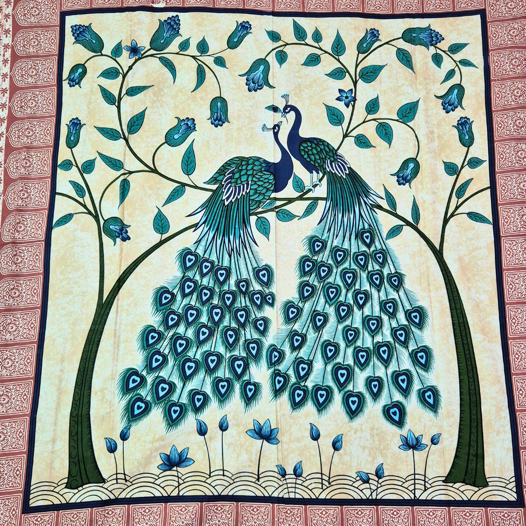 Pure Cotton Diwan Set of 6 (1+2+3) - Peacock Charm - Image 4