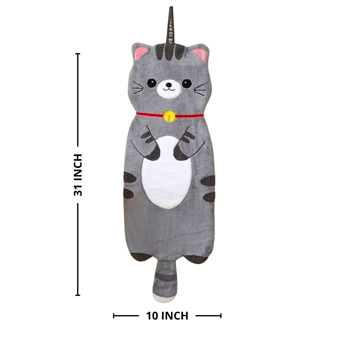 Decorative Cute Hanging Hand Towel - Pussy Cat - Image 2