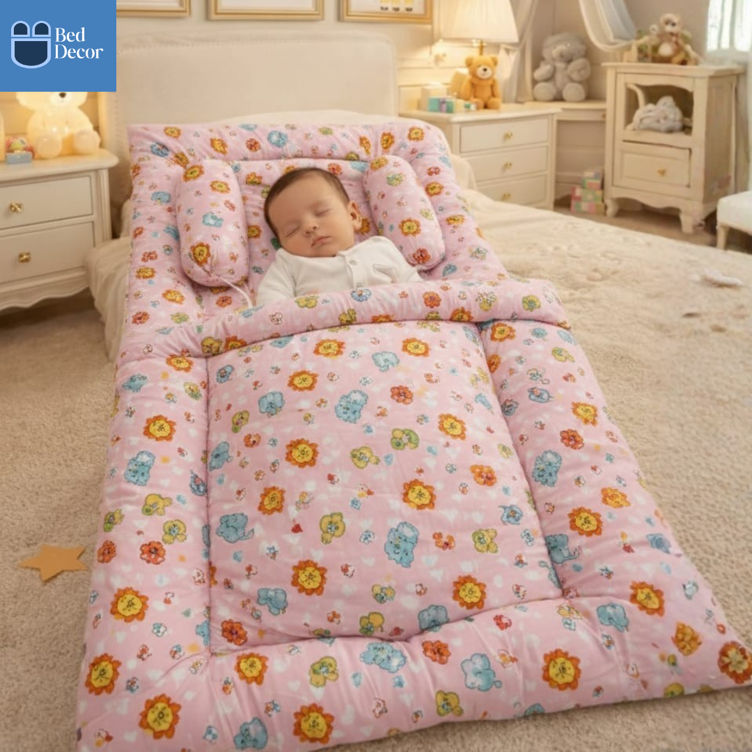 Pure Cotton Baby Bedding Set - Pink