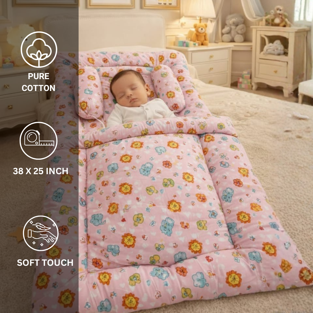 Pure Cotton Baby Bedding Set - Pink - Image 3