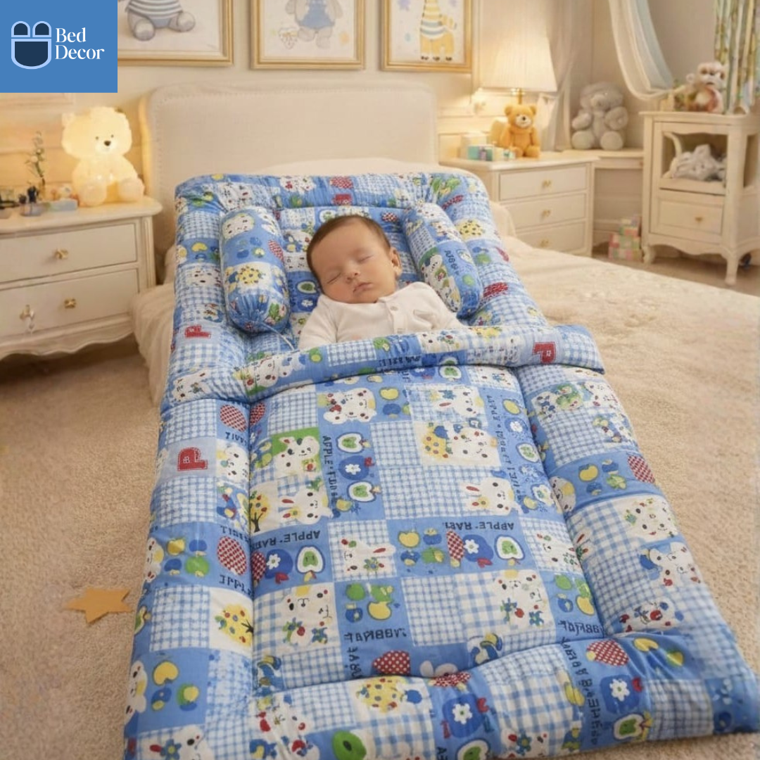 Pure Cotton Baby Bedding Set - Blue