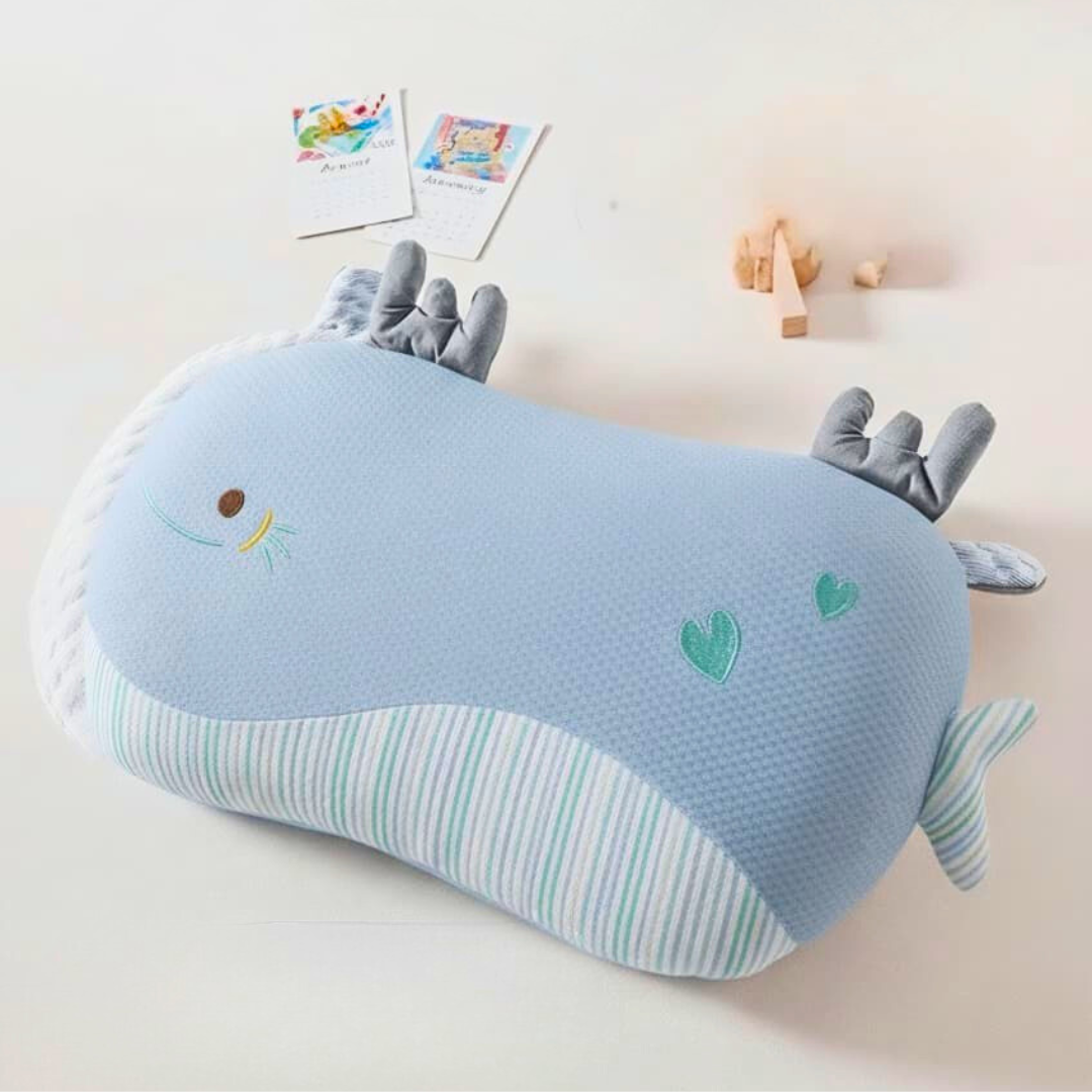 Premium Kids Fish Cut Memory Foam Pillow : Blue