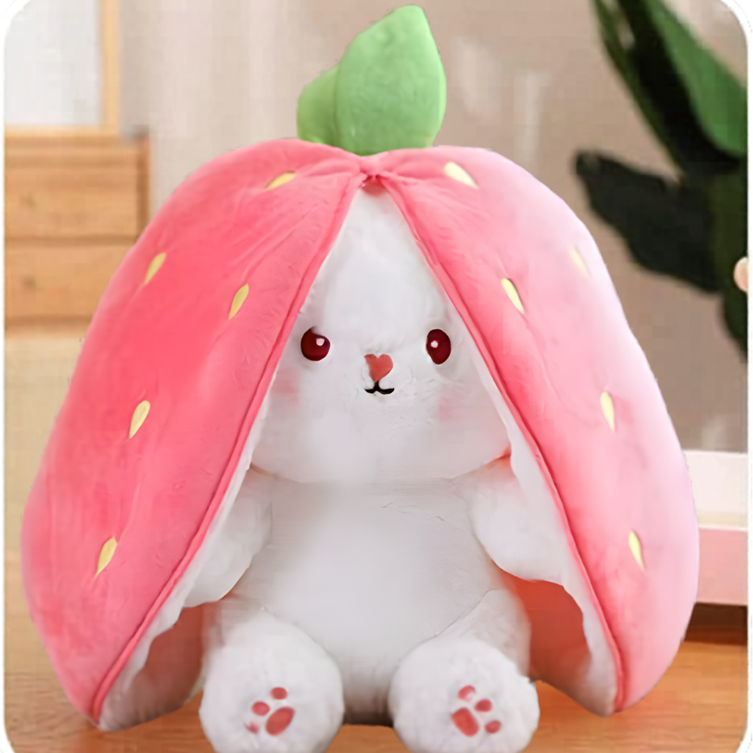 Reversible Strawberry Surprise Rabbit Soft Toy